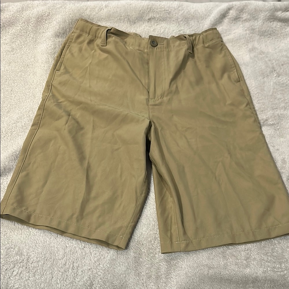 Under Armour Tan Flat Front Shorts Classic Design